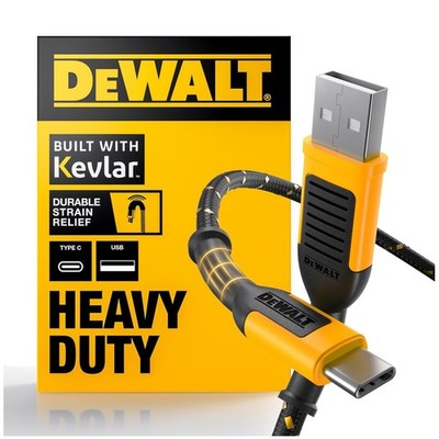 DEWALT USB C Cable,  Braided Nylon USB a to Type C Charger Cable Fast Cha
