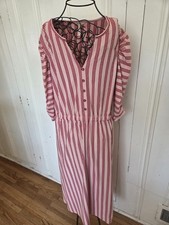 Matilda Jane Large McIntosh Candy Cane Stripe dress flowy holiday Christmas 