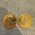 Walking Liberty Half Dollar 1942 1945 90% Silver and Gold Plated