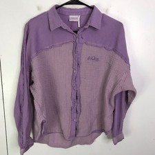 Urban Outfitters Shirt Womens S Colorblock Purple Gauze Button Up Casual