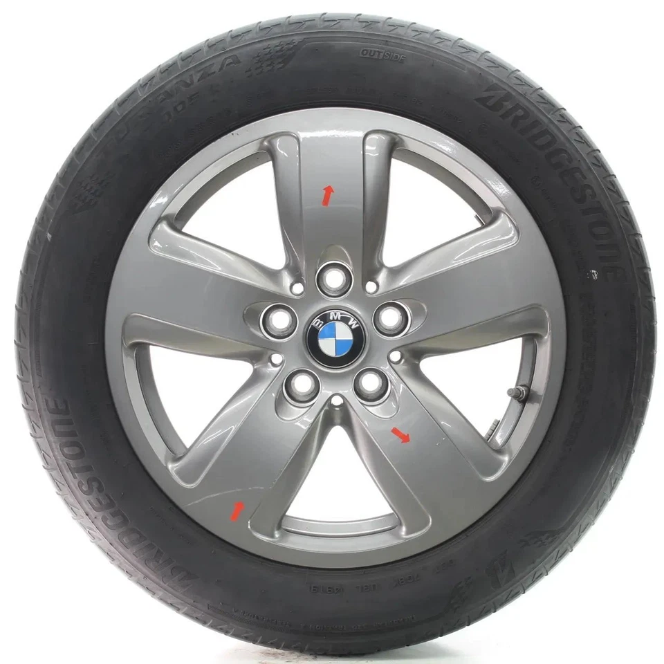 BMW 1er F40 2er F44 Sommerräder Sternspeiche 517 Bridgestone 205/55R16 6897609 - Bild 3 von 4
