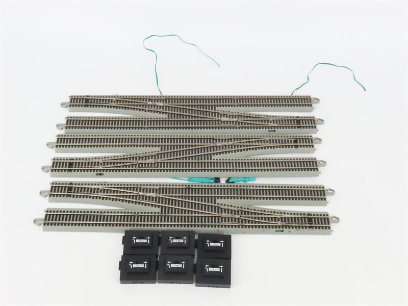 LOT of 3 HO Scale Bachmann E-Z Track Double Track Crossover Pieces 