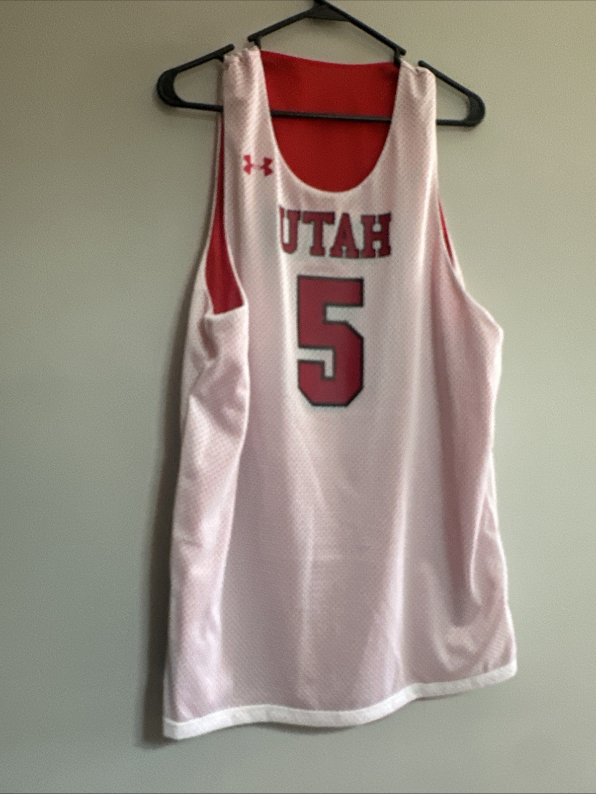 Under Armour Utah Basketball Triple Double Reversible Jersey Men's L UKJ190M Red thumbnail 7