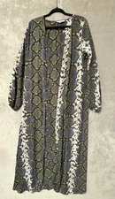 Buddy Love Snake Print Long Sleeve Duster Cardigan Medium / Large Maxi Cover Up