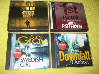 4 Audio Book Thriller Collection Lot CD inc MP3 The Bourne Identity, 1st To Die