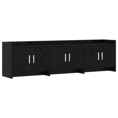 TV-Schrank 168 x 33 x 47 cm schwarz Eiche technisches Holz