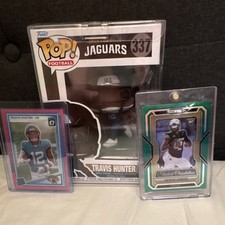 Travis hunter funko pop with pink rated rookie and green shedure sanders  