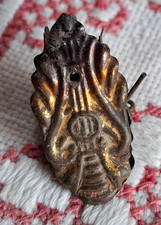 Mit Lyra geprägter Kerzenhalter zum Anklemmen von oben, gold-RAR, ca. 1870/1880