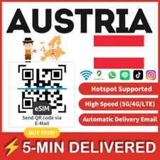 [eSIM] Austria eSIM e-SIM card Travel Sim card Tarjeta eSIM Dato Data only 🛜A+