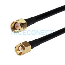 1M RG58 Pigtail Cable SMA Male to RP-SMA Male Female Pin for WiFi BiQuad Yagi