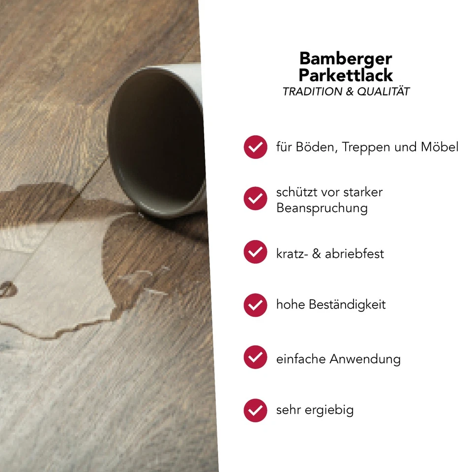 Parkettlack Treppenlack Klarlack Dielenlack Fußbodenlack Seidenmatt / Glänzend - Bild 3 von 4
