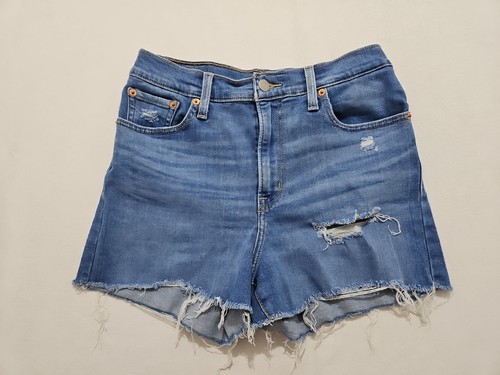 Levis Women’s High Rise Jean Shorts Sz 29 Light Blue Wash Hypersoft Cutoffs