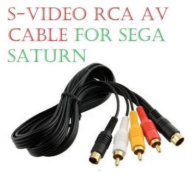 1.8m S-Video Audio Composite TV AV RCA Cable Lead Cord Scart for Sega Saturn