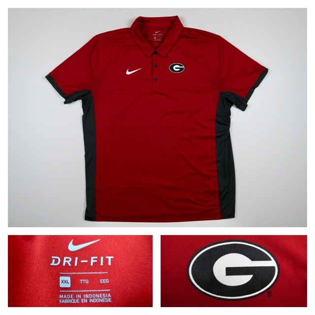 Nike Georgia Bulldogs XXL Red Striped Dri-Fit UGA Golf Polo Shirt Menâs 2XL | eBay