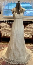 Martina Liana designer wedding gown Bolero Veil w/Lace Crystals Pearls Sequins