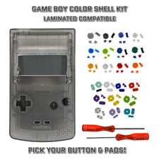 Nintendo Game Boy Color GBC LAMINATED READY Housing CLEAR BLACK Shell Kit