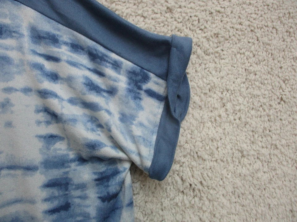 Lucky Brand 睡衣上衣衬衫 2XL XXL 蓝色短袖弹力现代版型女式 — 第 3/4 张图片