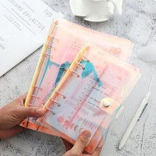 Refillable A5 A6 Transparent PVC Notebook Cover 6-Ring Coil Ring Binder Cover