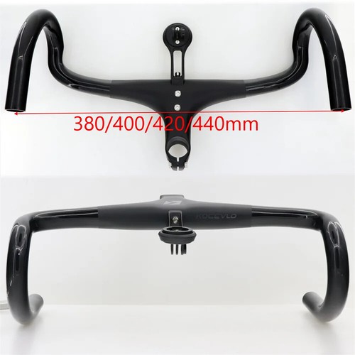 Racing Cycling /road Bike Carbon Fiber Integrated Handlebars 380-440mm Width - Picture 3 of 14