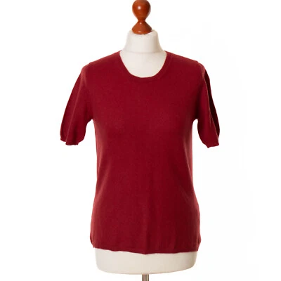 Peter Hahn Damen Rot 100% Kaschmir Kurzarm Pullover Größe D 38  10744 - Bild 1 von 4