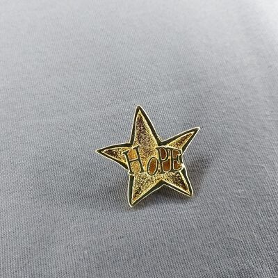 Hope Star Gold Toned Lapel Hat Jacket Pin