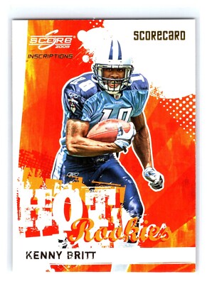 2009 Score Inscriptions Scorecard Hot Rookies #15 Kenny Britt Titans /100