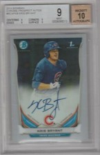 KRIS BRYANT 2014 BOWMAN CHROME 1ST PROSPECTS ROOKIE ON CARD AUTO BGS 9/10 AUTO