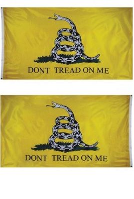 3x5 Gadsden Don't Tread on Me 2 Faced Double Sided 2-ply Flag #2 Gift Set #2