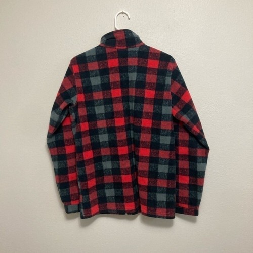 Columbia Red Gray Black Plaid Long Sleeve Full Zip Fleece Jacket Size Youth XL - Picture 2 of 5