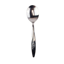 Vintage Stainless Baby Feeding Spoon Rose Flower Flatware Taiwan Replacement