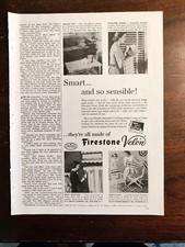 Revista vintage Firestone Velon AD 1956 "Inteligente...Y tan sensata" excelentes imágenes