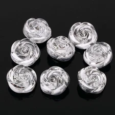 CraftbuddyUS AB6 20pc 25mm Sew On Diamante Clear Acrylic 3D Rose Crystal Button 
