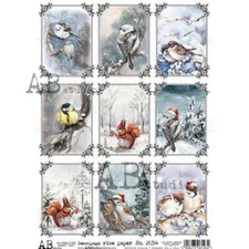 Winter Blocks | A4 Rice Paper | Paper for Decoupage | AB Studios | Christmas