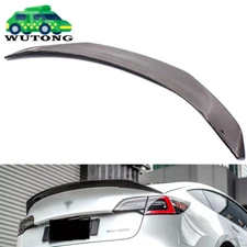 Fit For Tesla Model 3 V Rear Trunk Spoiler Wing Lip Real Carbon Fiber 2017-2023