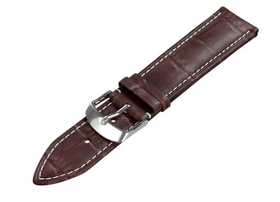 For EMPORIO ARMANI Dark Brown Genuine Leather Watch Strap