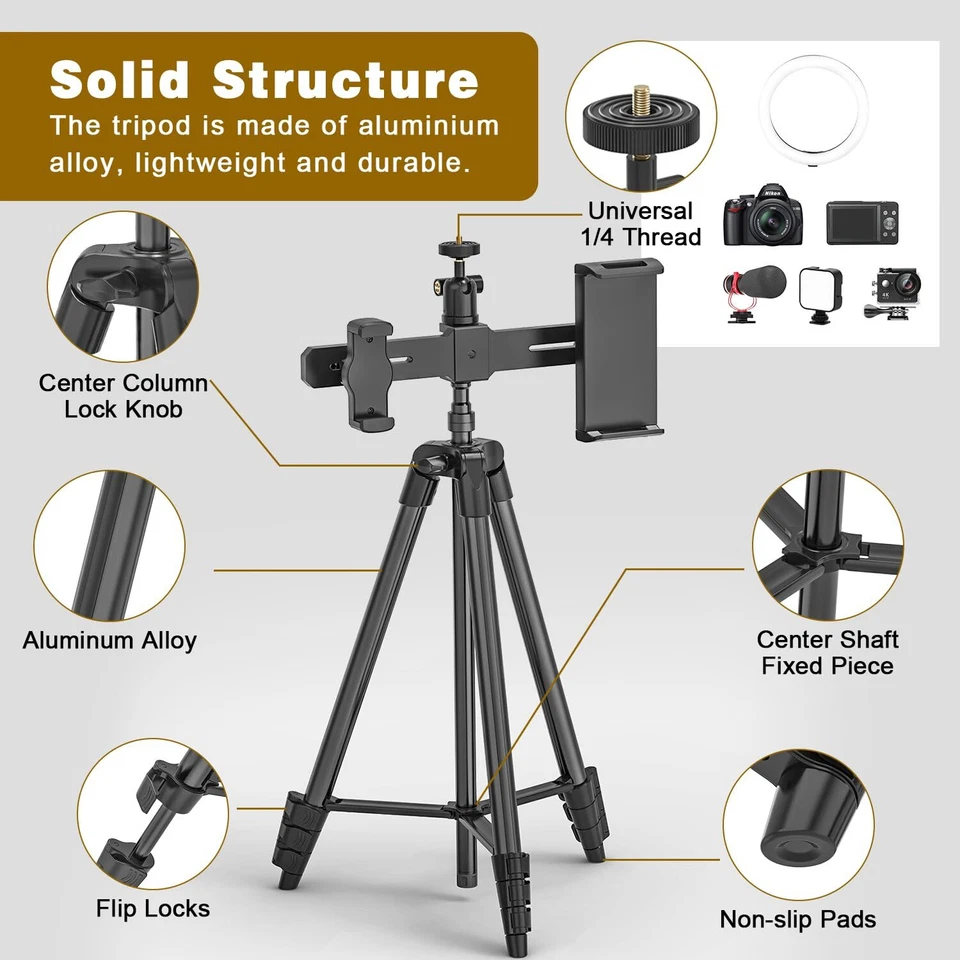 Tablet Halterung Stativ iPad Stativ Halterung Höhenverstellbar bis 62.99" mit... - Bild 4 von 4