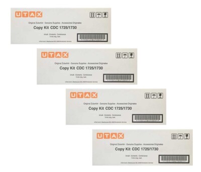 4 x Original Toner Utax CDC 1725 1730 TA DCC 2725 2730 / 652510016 - 652510010
