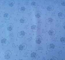 Basically Hugs BTY Helen Stubbings P B Textiles Blue Floral Flower Heart