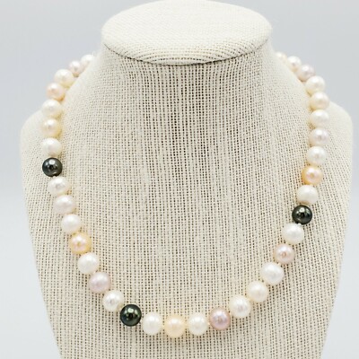 Ross Simons Multicolored Pearls 17.5  Strand 9mm 14k Clasp With Case