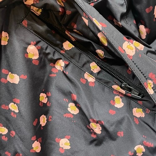 Cabi Jacket Womens Medium Black Rainy Day Jacket Flower Burst Hooded Zip 4115 - Picture 9 of 15
