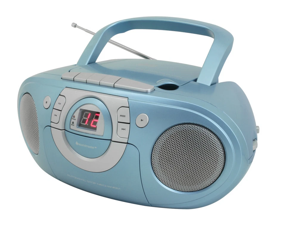 SIEHE BESCHREIBUNG Soundmaster SCD 5100 blau Radiorekorder mit CD-Spieler und Kassettendeck in Blau