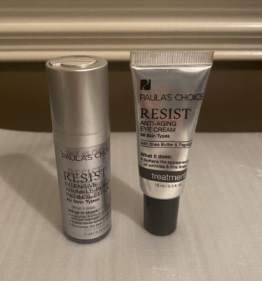 PAULA'S CHOICE RESIST INTENSIVE WRINKLE SERUM .24 oz & RESIST ANTI-AGING EYE .5