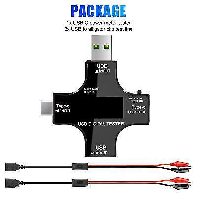 USB Type C Digital Multimeter Voltage Current Power Tester with Cable