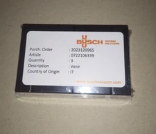 Busch vane set P/N 0722.106.339 for EVA CB0250B, EVA CB0220B. FREE SHIPPING