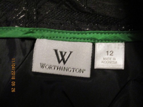 WORTHINGTON black pencil skirt in size 12 ,lined, NEW - Picture 10 of 11