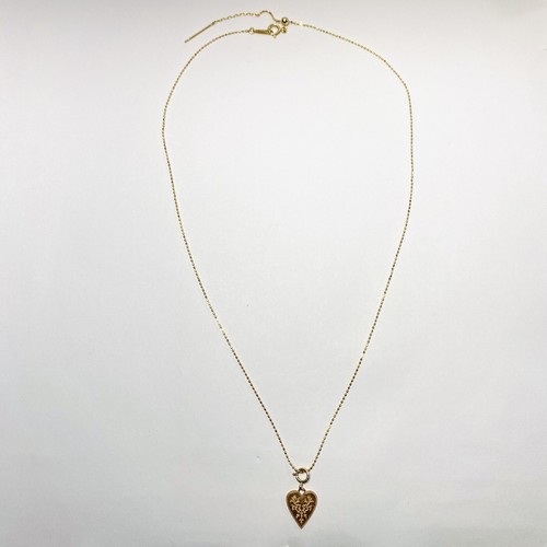 Agete Japón 10K Oro Amarillo Corazón Colgante 16.75" Cuentas Cadena Collar 2.1g - Imagen 4 de 11