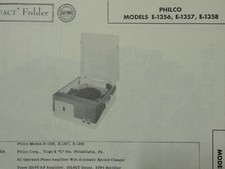 Original Sams Photofact Manual PHILCO E-1356, E-1357, E-1358 376