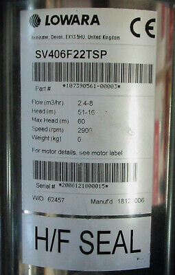ITT Lowara SV406F22TSP Vertical Pump wMotor SM90RB14/322 50 ITT Lowara SV406F22TSP Vertical Pump wMotor SM90RB14/322 50