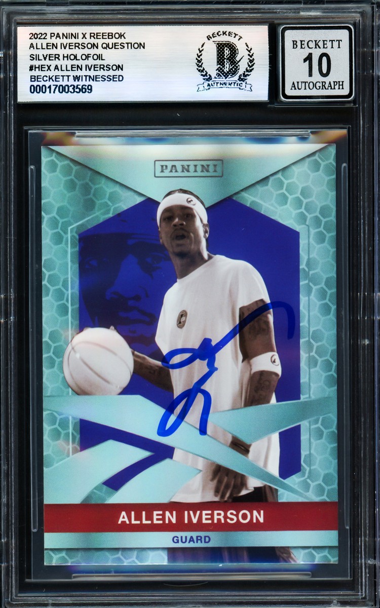ALLEN IVERSON 2022 PANINI X REEBOK SILVER FOIL CARD CARD GEM ALLEN IVERSON 2022 PANINI X REEBOK SILVER FOIL CARD CARD GEM