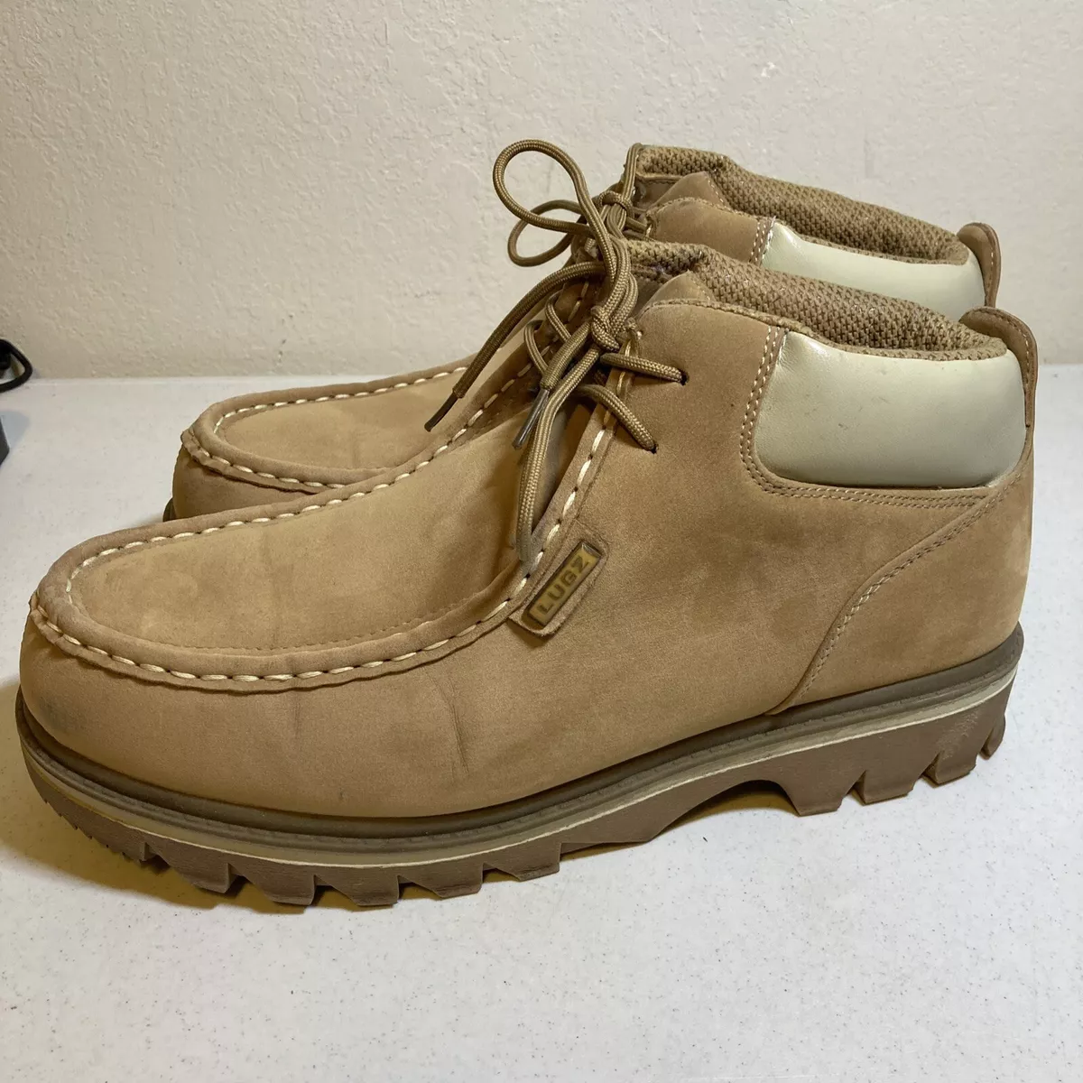 Lugz Boots Suede Brown With Rubber Soles Lace Up Size 11 eBay